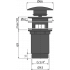 Донный клапан для раковины Alcaplast 32 мм, черный (А392Black)