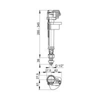 Клапан сливного бачка Alcaplast нижняя подводка 1/2" (А17 1/2)