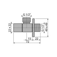 Вентиль угловой Alcaplast с фильтром 1/2"×1/2" квадратный (ARV004)