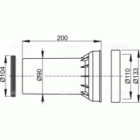 Соединительный элемент для инсталляций Alcaplast 90 мм (M902)