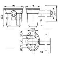 Воронка для сбора конденсата Alcaplast (AKS1Z)