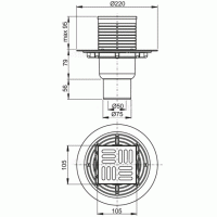 Трап для душа Alcaplast 105х105 вертикальный, хром (APV2311)