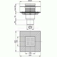 Трап для душа Alcaplast 105х105 вертикальный, хром (APV2324)
