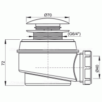 Сифон для душевого поддона Alcaplast хром (A465-50)