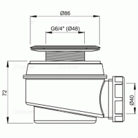 Сифон для душевого поддона Alcaplast хром (A46-60)