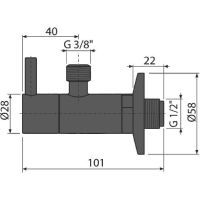 Вентиль угловой Alcaplast с фильтром 1/2"×3/8" черный (ARV001-BLACK)