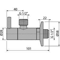 Вентиль угловой Alcaplast с фильтром 1/2"×1/2" круглый (ARV003)