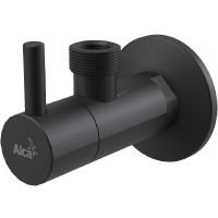 Вентиль угловой Alcaplast с фильтром 1/2"×1/2" черный (ARV003-BLACK)