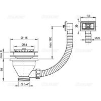 Слив-перелив для мойки Alcaplast 40 мм хром (A38)