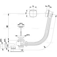 Слив-перелив для ванны Alcaplast полуавтомат 570 мм хром (A51CRM)