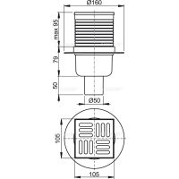 Трап для душа Alcaplast 105х105 вертикальный, хром (APV2)