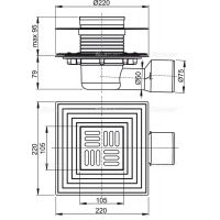 Трап для душа Alcaplast 105х105 с сухим затвором, хром (APV3344)
