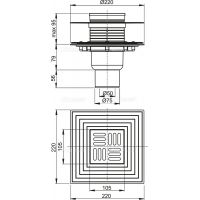 Трап для душа Alcaplast 105х105 с сухим затвором, хром (APV4344)