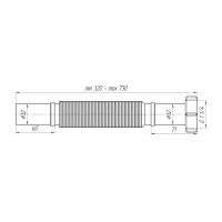 Гофра для сифона АНИ Пласт 1 1/4"х32 мм 320-730 мм (К203)