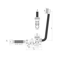 Слив-перелив для ванны Ани автомат 1 1/2"х40 (EC255GS)