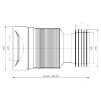 Гофра для унитаза АНИ L225-520 мм (K828)