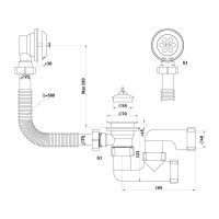 Слив-перелив для ванны Ани с цепочкой 500 мм (E250)