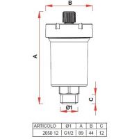Воздухоотводчик автоматический FAR прямой 1/2" (FA 2050 12)