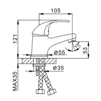 Смеситель раковины Frap F1003 однорычажный, хром