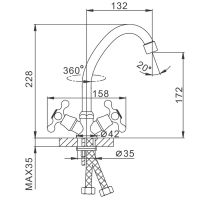 Смеситель для кухни (мойки) Frap F4027 хром