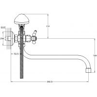 Смеситель для ванны с душем G-Lauf QFR7-A722 двухвентильный