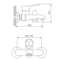 Смеситель для ванны с душем Gappo хром G3236