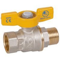 Кран шаровой газовый Giacomini полнопроходной 1/2" ВР-НР бабочка (R734GAX003)