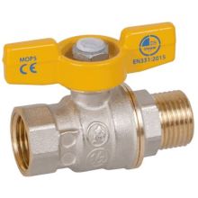 Кран шаровой газовый Giacomini полнопроходной 1/2" ВР-НР бабочка (R734GAX003)