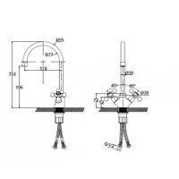 Смеситель для кухни (мойки) Kaiser Carlson 11043 двухвентильный