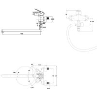 Смеситель для ванны Kaiser City 20455 универсальный, хром