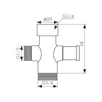 Дивертор для смесителя Kaiser 3/4"-3/4"-1/2" (316)