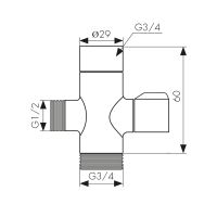 Дивертор для смесителя Kaiser картриджный 3/4"-3/4"-1/2" (317)