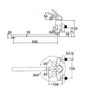 Смеситель для ванны Kaiser County 55255 однорычажный