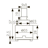 Картридж для смесителя Kaiser 35 мм (6231)