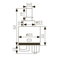 Картридж для смесителя Kaiser 35 мм, с ножками (6233)