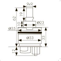Картридж Kaiser 6235, 35 мм для смесителей серии 34/60/62/67/69/59011/70