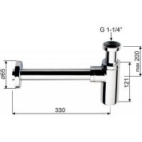 Сифон для раковины Kaiser бутылочный с выпуском 32 мм, хром (958Z)