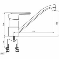 Смеситель для кухни (мойки) Kaiser Orbit 20033 однорычажный, хром
