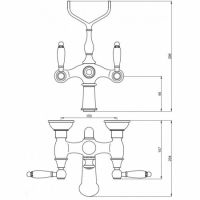 Смеситель для ванны с душем Kaiser Vincent 31022-1 с двумя рукоятками, бронза