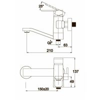 Смеситель для ванны с душем Kaiser Sonat 34522 хром