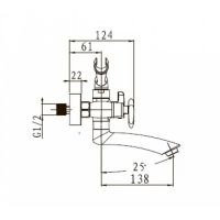 Смеситель для ванны с душем Kaiser Trio 57122 хром