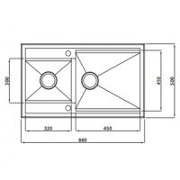 Мойка для кухни двойная Kaiser KT2M-8650 нержавеющая сталь