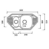 Мойка для кухни двойная Kaiser KSS-8547 нержавеющая сталь
