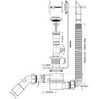 Слив-перелив для ванны McAlpine автомат 330-700 мм "бронза" (MRB11-AB)