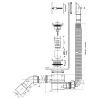 Слив-перелив для ванны McAlpine автомат 330-700 мм (MRB11)