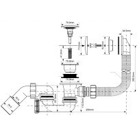 Слив-перелив для ванны McAlpine автомат 500 мм (MRB8CB)