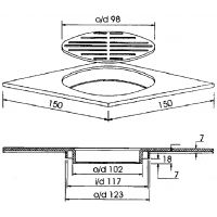 Сливная решетка McAlpine пластик для трапа (MRFGC1)