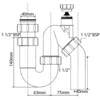 Сифон для раковины McAlpine с вентиляционным клапаном 40 мм (MRSK12V)