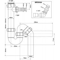 Сифон для раковины McAlpine трубный с отводом для бытовой техники, 40 мм (MRSK6)