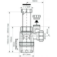 Сифон для раковины McAlpine с вентиляционным клапаном 32 мм (MRW2-SV-NW)